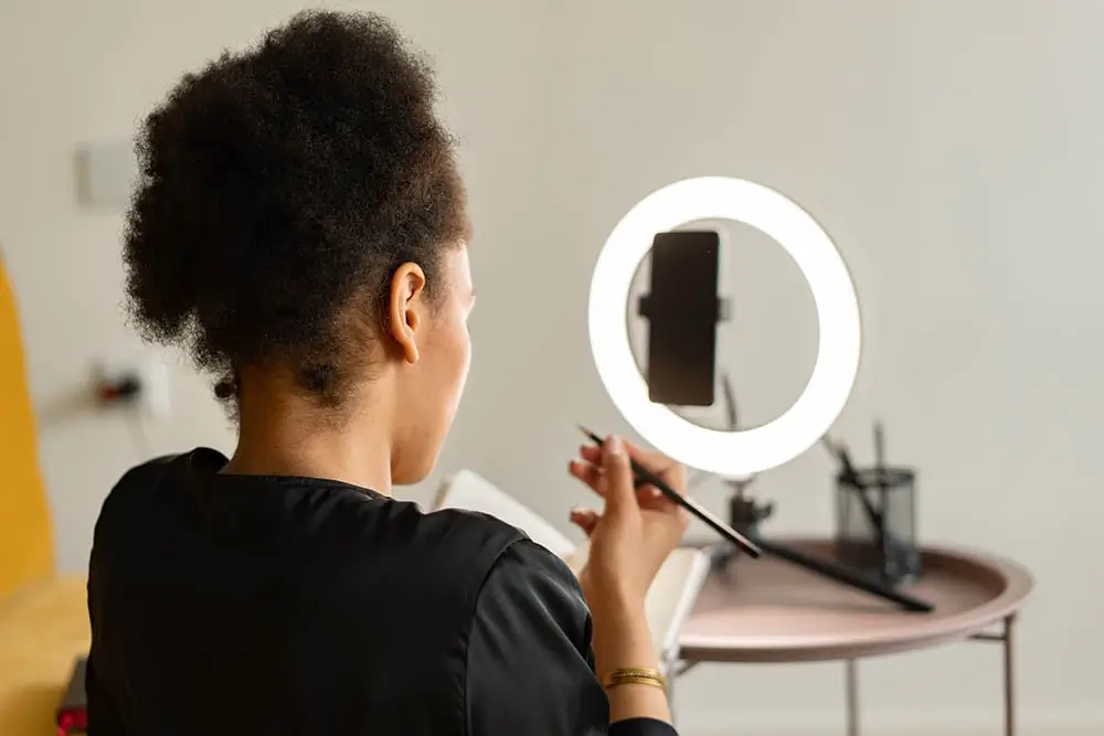 A detailed close-up of the CreatorKit Aura Pro Ring Light.