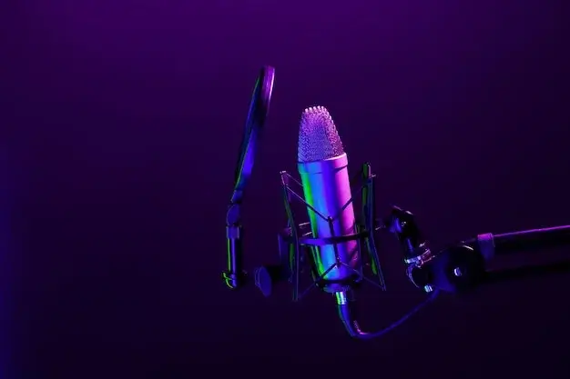 A sleek, professional CreatorKit studio microphone against a stylish background.